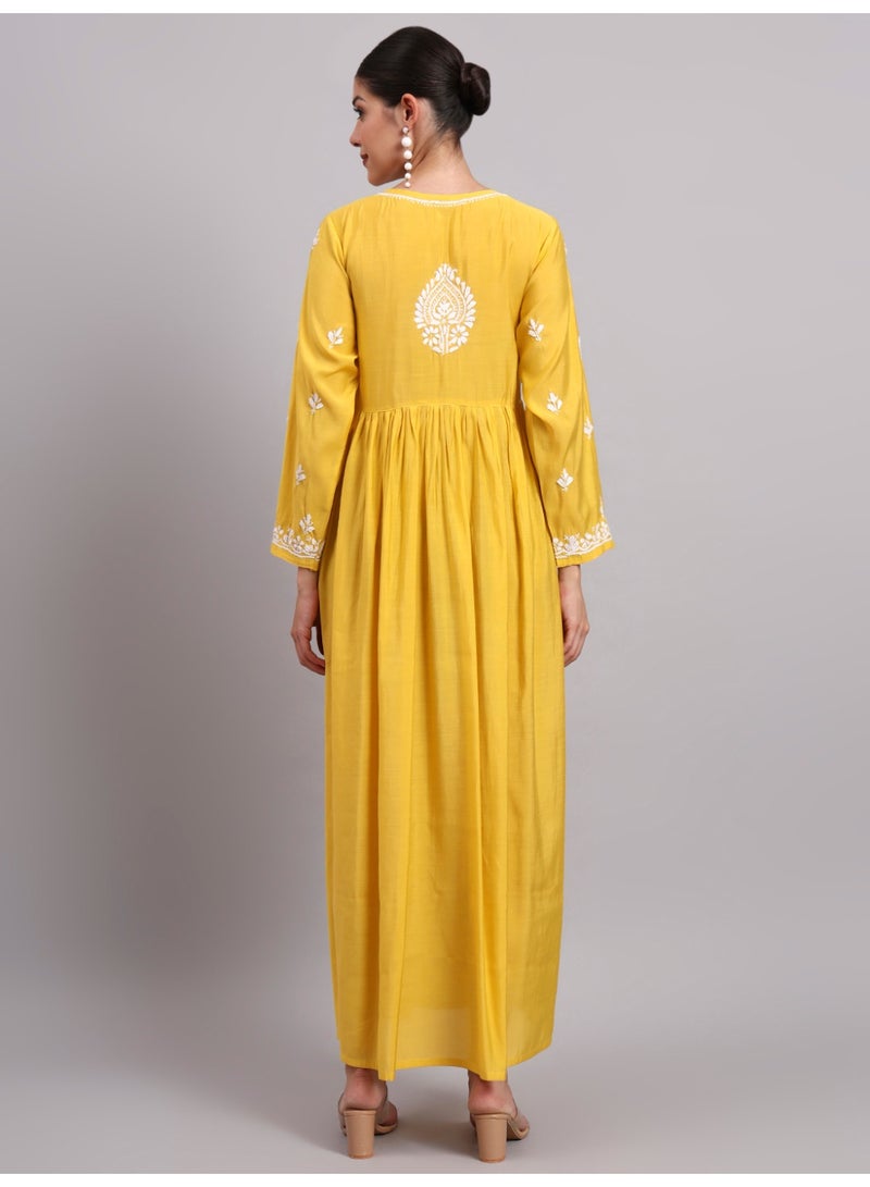 Alaya Hand Embroidered Chikankari Chanderi Jalabiya-AL4087 - Image 3