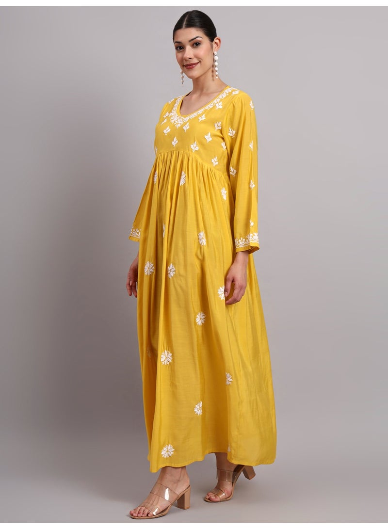 Alaya Hand Embroidered Chikankari Chanderi Jalabiya-AL4087 - Image 4