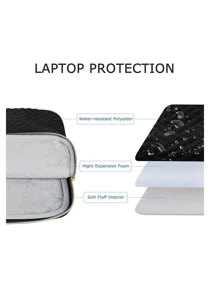 BAGSMART Laptop Sleeve Bag Fits 13-13.3 inch Notebook Computer Water Repellent Protective Case Cover with Pocket, Black  - Image 3