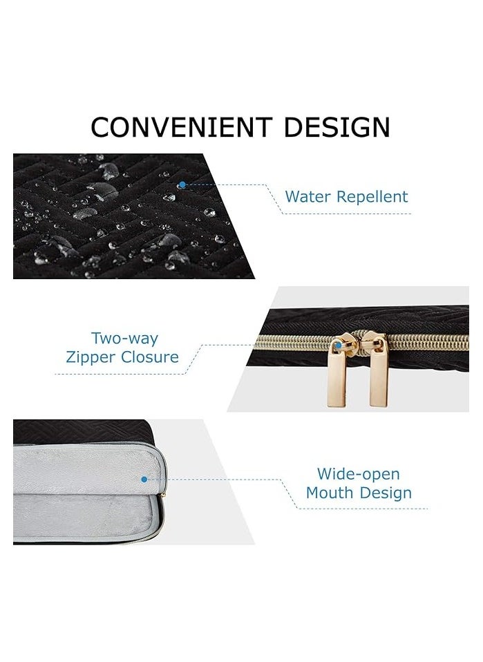 BAGSMART Laptop Sleeve Bag Fits 13-13.3 inch Notebook Computer Water Repellent Protective Case Cover with Pocket, Black  - Image 4