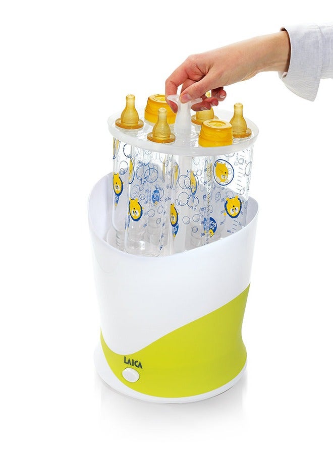 LAICA Electric Steam Sterilizer Bc1005 6 Bottle Capacity Fully Automatic 10 Minute Sterilisation Cycle Includes Bottle And Teat Holder Hygienic Clamp And Measuring Scoop - Image 1