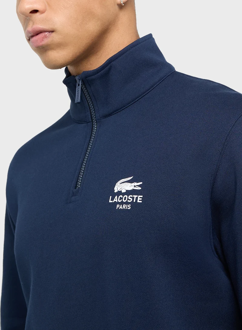 LACOSTE Crew Neck Graphic Sweatshirt