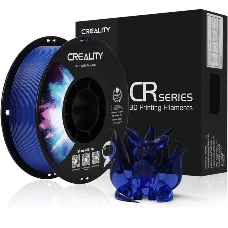 3idea CREALITY 3D Transparent Blue Upgraded PETG Filament1.75mm 1kg for 3D Printer - Image 2