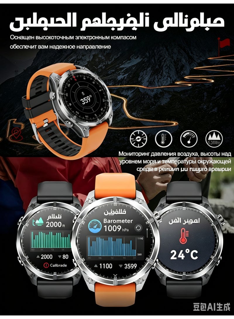 Smart Watch for Men Women, 1.43" AMOLED HD Display, Bluetooth Call, 400mAh Battery, IP68 Waterproof Fitness Tracker with Compass & Altimeter - Image 3