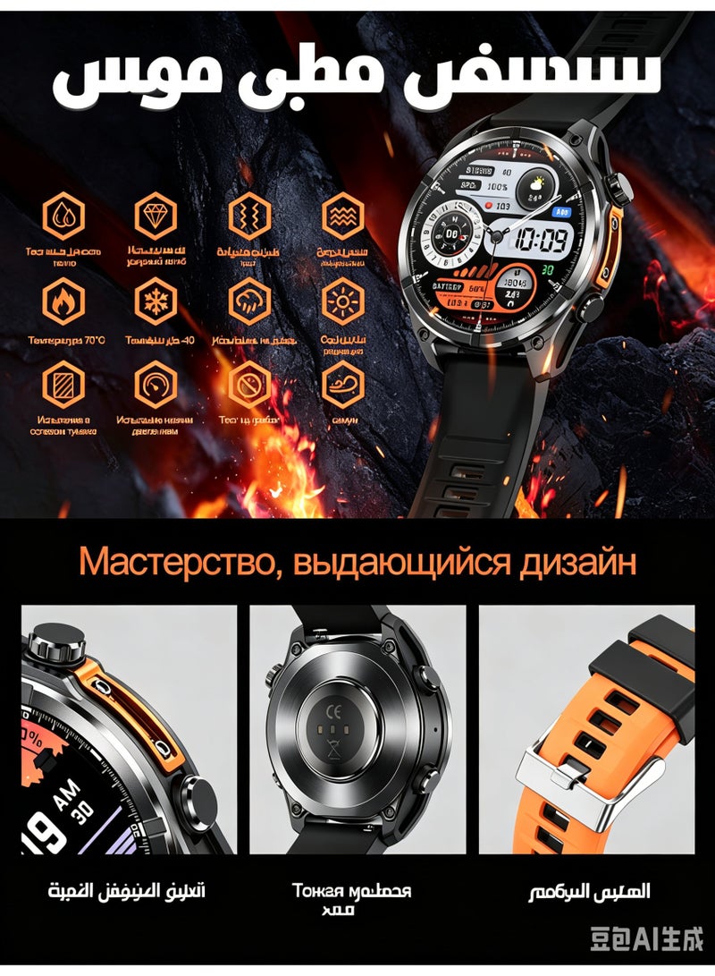 Smart Watch for Men Women, 1.43" AMOLED HD Display, Bluetooth Call, 400mAh Battery, IP68 Waterproof Fitness Tracker with Compass & Altimeter - Image 2