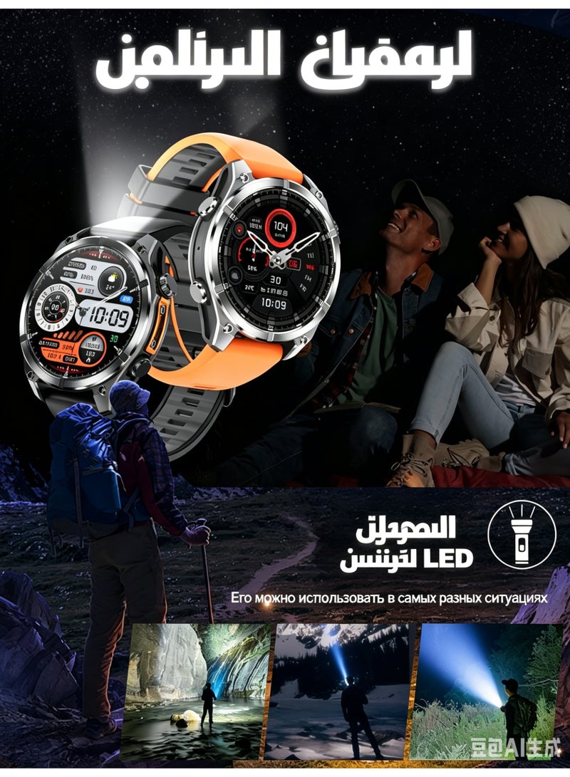 Smart Watch for Men Women, 1.43" AMOLED HD Display, Bluetooth Call, 400mAh Battery, IP68 Waterproof Fitness Tracker with Compass & Altimeter - Image 4