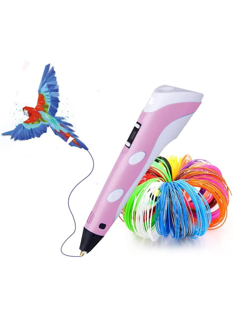 يونسي قلم ثلاثي الأبعاد للأطفال مع شاشة عرض - يتضمن قلم ثلاثي الأبعاد، 246 قدمًا من 15 لونًا من الخيوط، وكتاب استنسل + دليل المشروع، وشاحن، للفنانين البالغين من الأطفال، سرعة ثابتة - Image 1