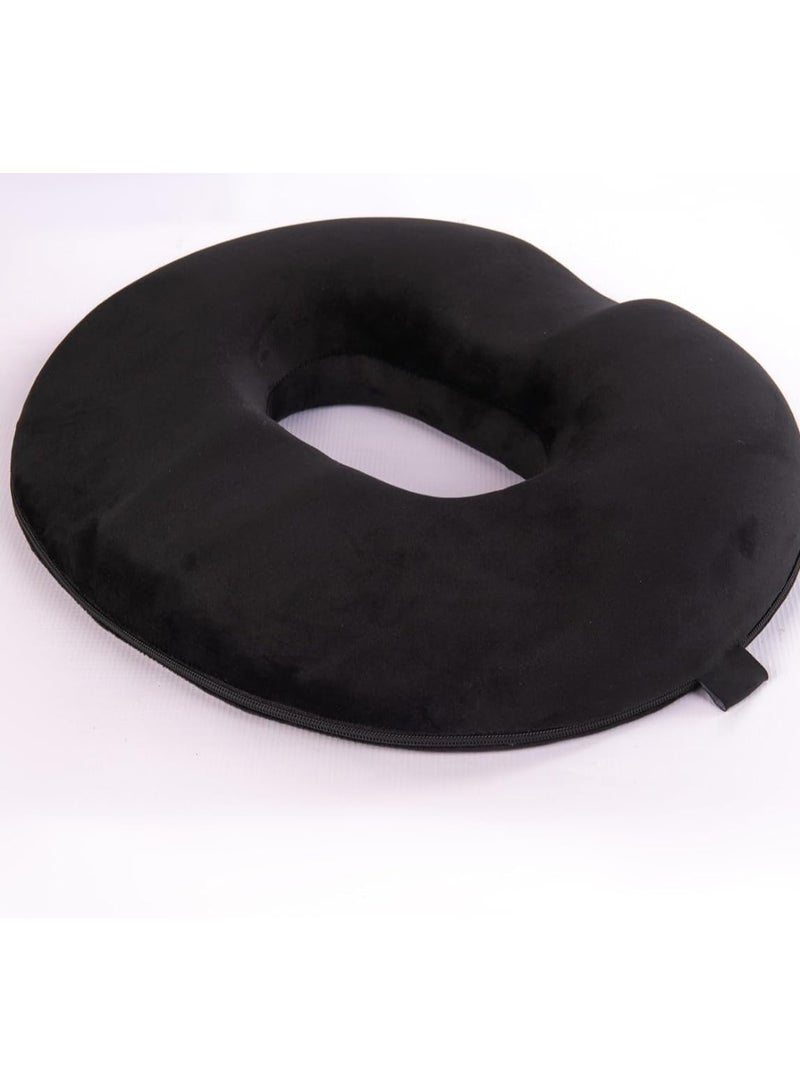 مخدة بواسير رغوة الذاكرة من ماكس كمفورت – وسادة طبية دائرية لتخفيف الآلام – أزرق وأسود - Image 2