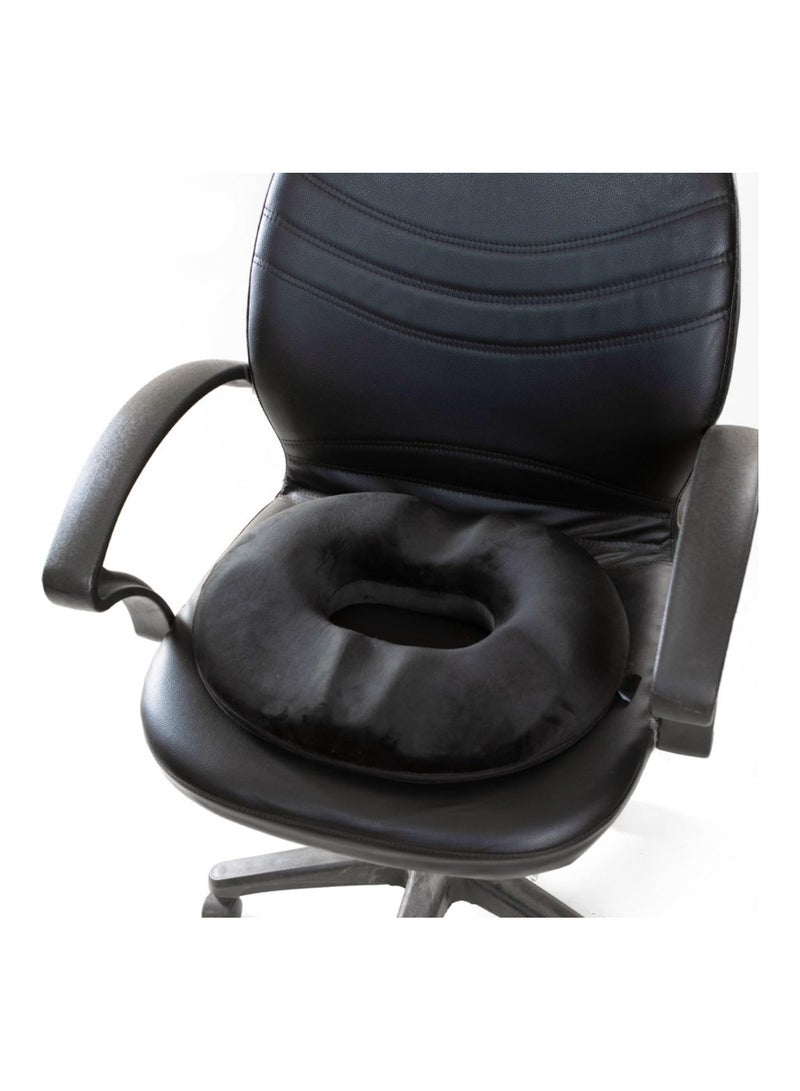 مخدة بواسير رغوة الذاكرة من ماكس كمفورت – وسادة طبية دائرية لتخفيف الآلام – أزرق وأسود - Image 3