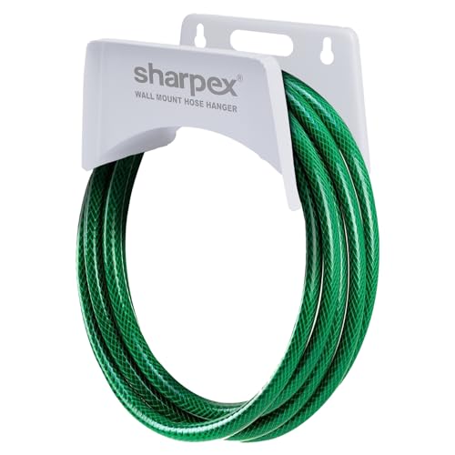 Sharpex DIY Metal Hose Pipe Holder for Garden Pipe - Wall Mounted for Garden, Hotel, Backyard, and Outdoor - Heavy Duty Steel Portable Irrigation Watering Hose Holder Only (Silver) - Image 1