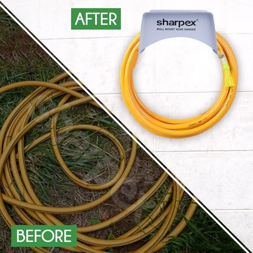 Sharpex DIY Metal Hose Pipe Holder for Garden Pipe - Wall Mounted for Garden, Hotel, Backyard, and Outdoor - Heavy Duty Steel Portable Irrigation Watering Hose Holder Only (Silver) - Image 5