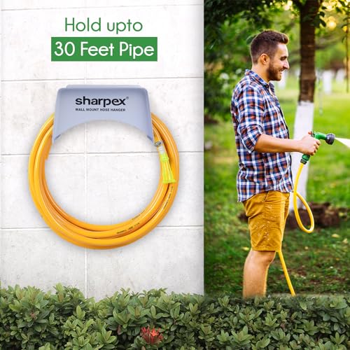 Sharpex DIY Metal Hose Pipe Holder for Garden Pipe - Wall Mounted for Garden, Hotel, Backyard, and Outdoor - Heavy Duty Steel Portable Irrigation Watering Hose Holder Only (Silver) - Image 3