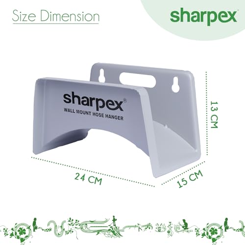 Sharpex DIY Metal Hose Pipe Holder for Garden Pipe - Wall Mounted for Garden, Hotel, Backyard, and Outdoor - Heavy Duty Steel Portable Irrigation Watering Hose Holder Only (Silver) - Image 2