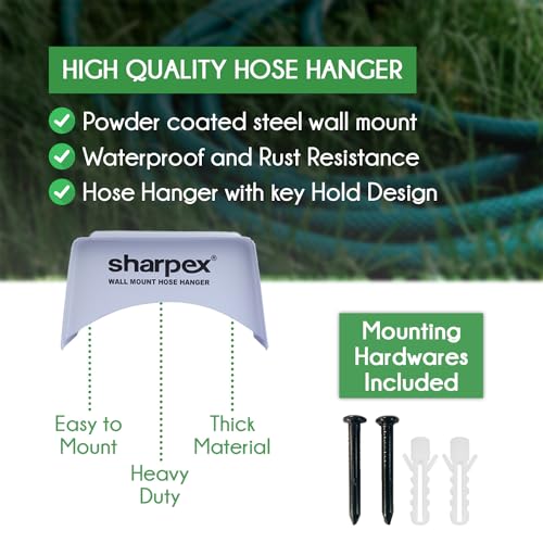 Sharpex DIY Metal Hose Pipe Holder for Garden Pipe - Wall Mounted for Garden, Hotel, Backyard, and Outdoor - Heavy Duty Steel Portable Irrigation Watering Hose Holder Only (Silver) - Image 4