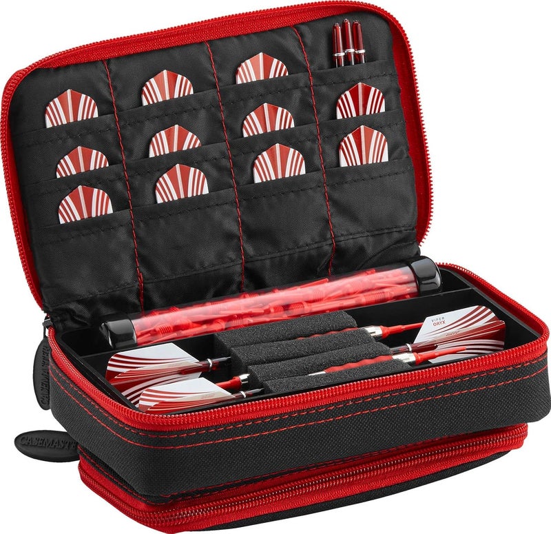 CASEMASTER Plazma Plus, 3 Dart Case for Soft and Steel Tip Darts Features Large Front Mobile Device Pocket, Built-in Storage Tube and Pockets for Flights, Tips, Shafts, and Personal Items - Image 1