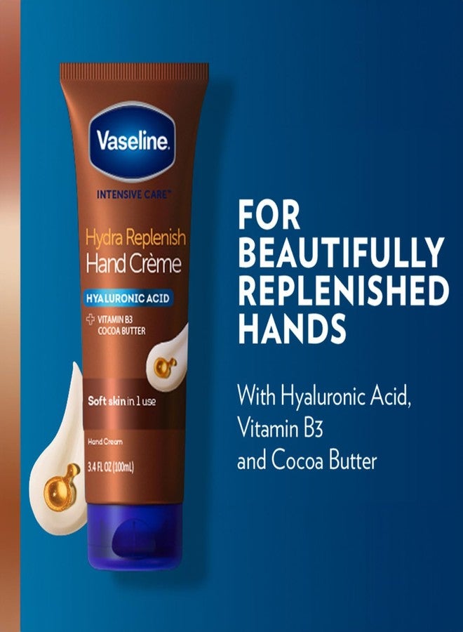 Vaseline Hand Cream 2-Pack - Hydra Replenish Crème with Hyaluronic Acid, Niacinamide & Cocoa Butter for Soft Skin + Cocoa Butter Lip Therapy Tube with Petroleum Jelly - Image 3