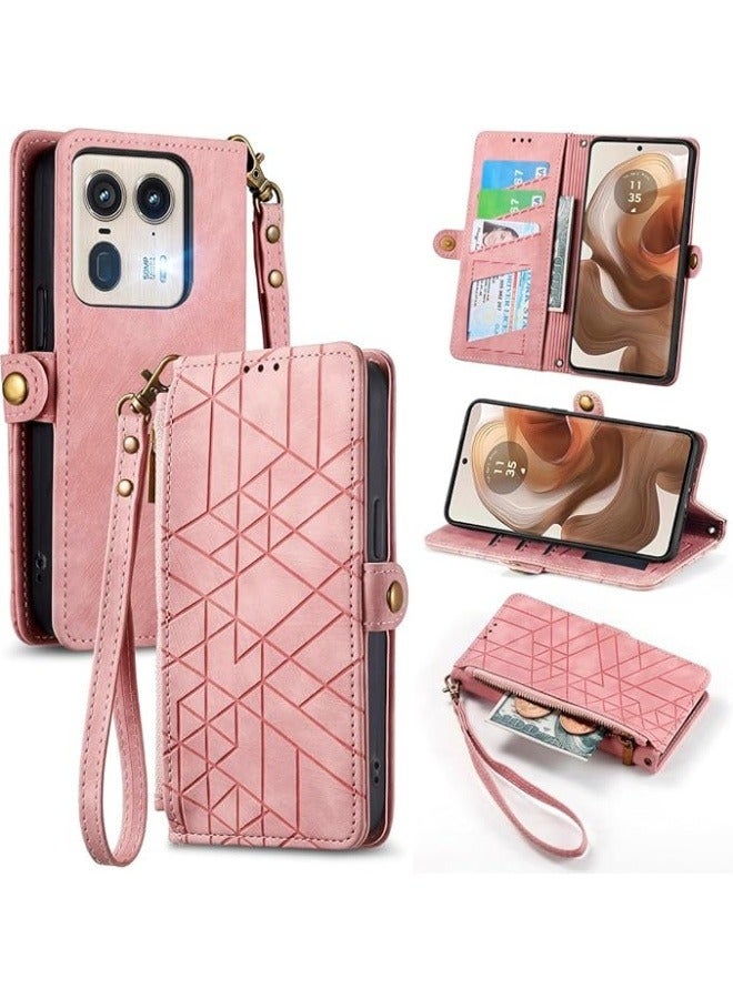 Case Compatible with Motorola Moto Edge 50 Ultra, [Anti-fall Anti-Scratch] Fashion Flip Wallet Case Leather Card Slots and Kickstand for Woman Man  - Image 1