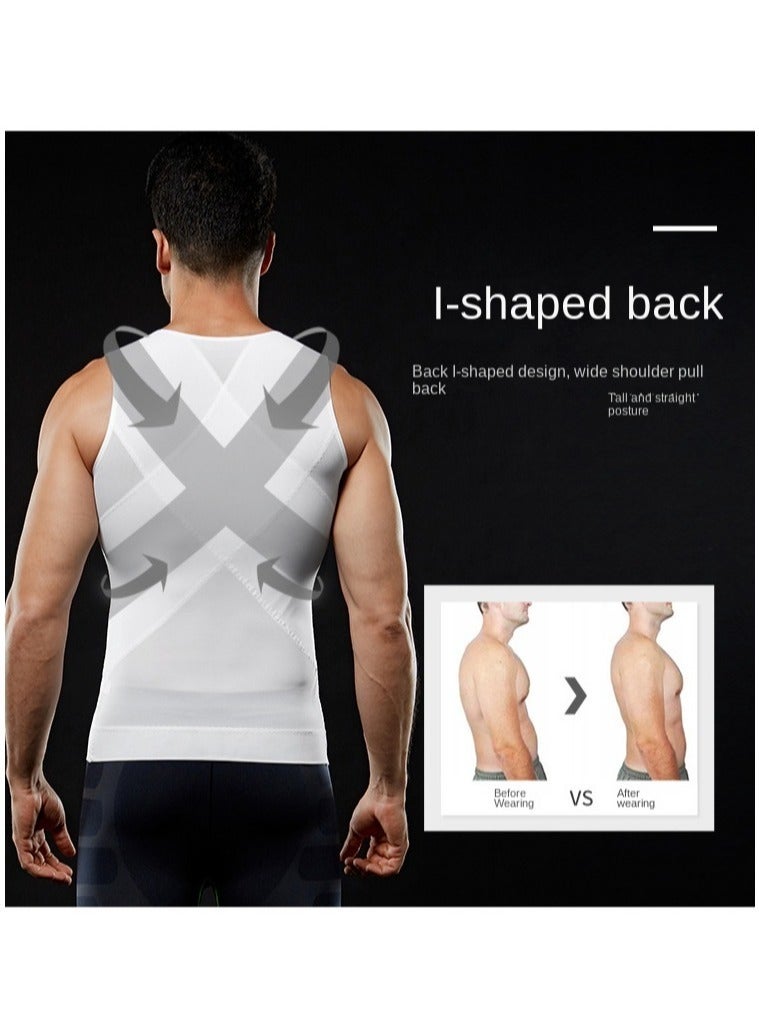 Mens Slimming Body Shaper Zipper Compression Shirt Slim Shapewear Body Shaper For Men - Image 4