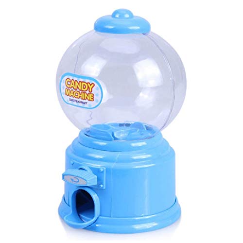 Magnusdeal Magnusdeal Plastic Round Mini Candy Gumball Jelly Beans Sugar Vending Machine Snack Dispenser Cute Sweets Mini Candy Machine Bubble Gumball Dispenser Coin Bank Not IncludedBlueStandard - Image 1