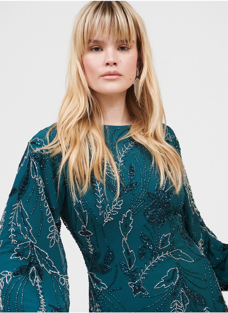 MARYISA Oya Modest Embellished Sequin Maxi Dress  - Image 3