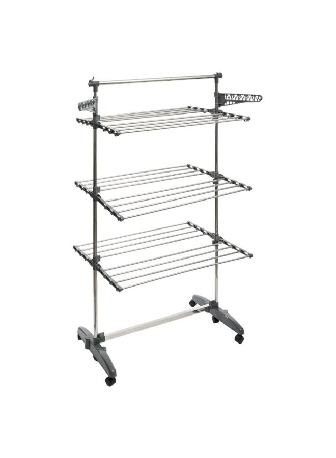 Five Simply Smart Sinai Modular 3-Tier Clotheshorse with 6 Wheels and Hanger Holder Grey and White 172 x 62 x 125 cm 157306 - Image 2