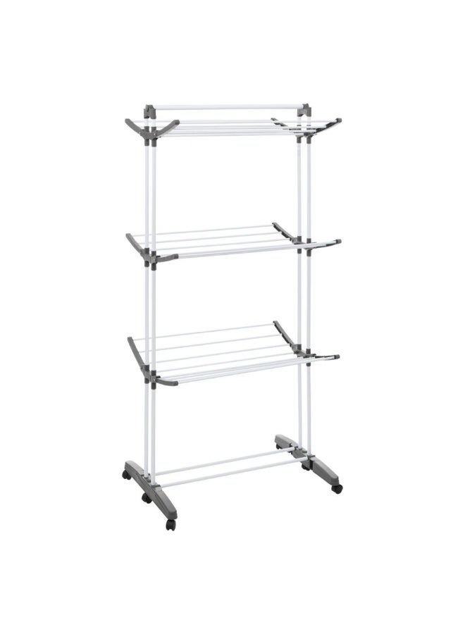 Five Simply Smart Sinai Modular 3-Tier Clotheshorse with 6 Wheels and Hanger Holder Grey and White 172 x 62 x 125 cm 157306 - Image 1
