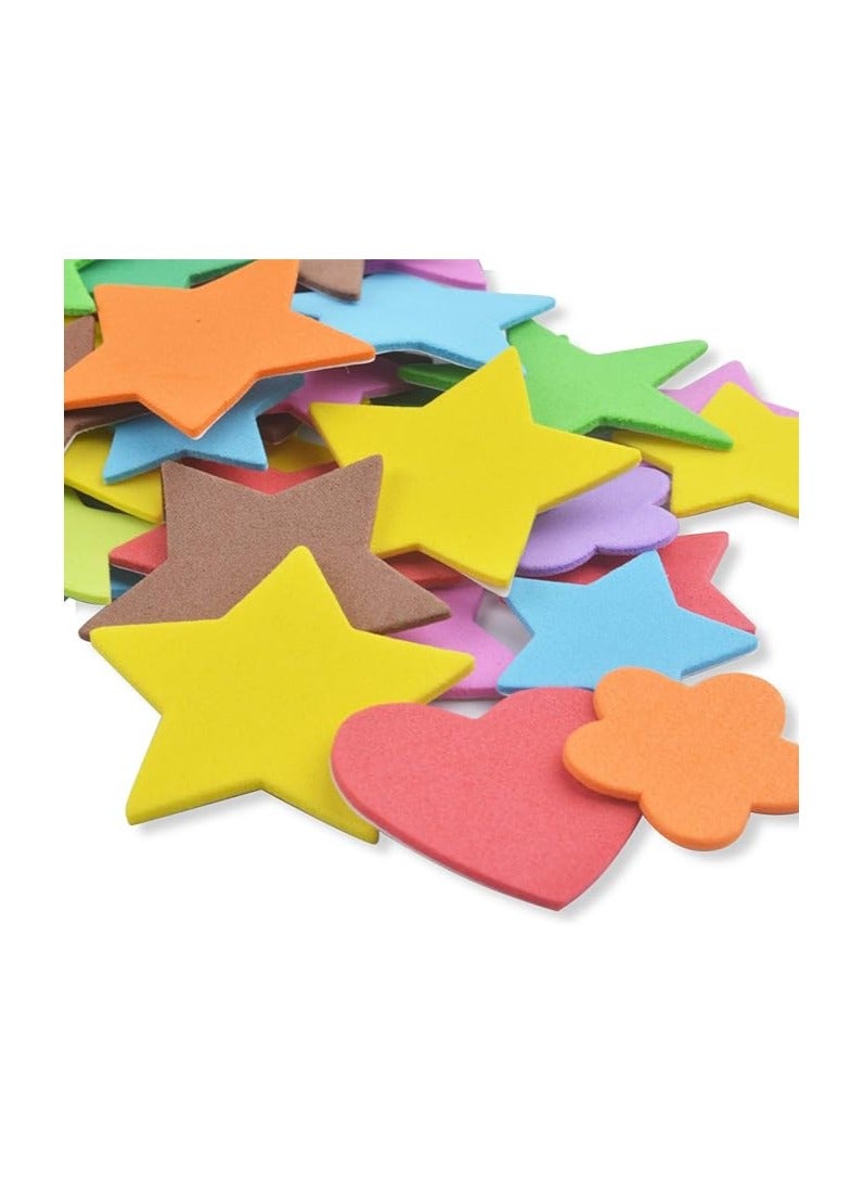 Libra 120 Pieces Eva Foam Crafty Hearts Shapes (30×24mm) Flower Shapes(25×25mm) Assorted Color - Image 1