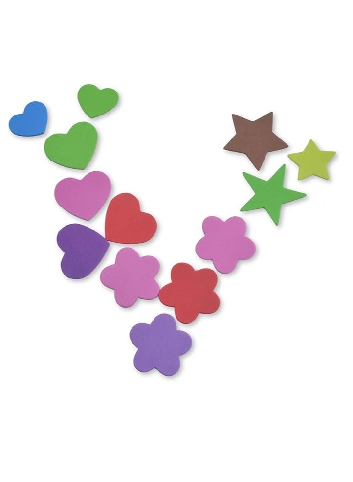 Libra 120 Pieces Eva Foam Crafty Hearts Shapes (30×24mm) Flower Shapes(25×25mm) Assorted Color - Image 2