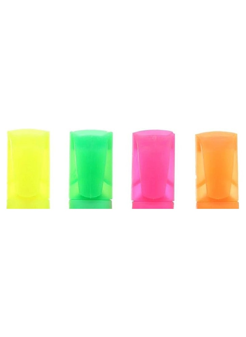 Chisel Tip Highlighter Pen - Set of 4 - Different Colors - Bright Colors - High Quality for Best Signs of Important Sentences