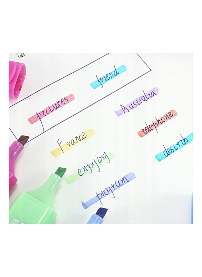 Chisel Tip Highlighter Pen - Set of 4 - Different Colors - Bright Colors - High Quality for Best Signs of Important Sentences
