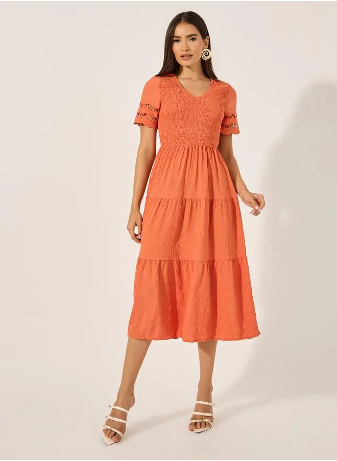 Take Two Tiered Orange Dress