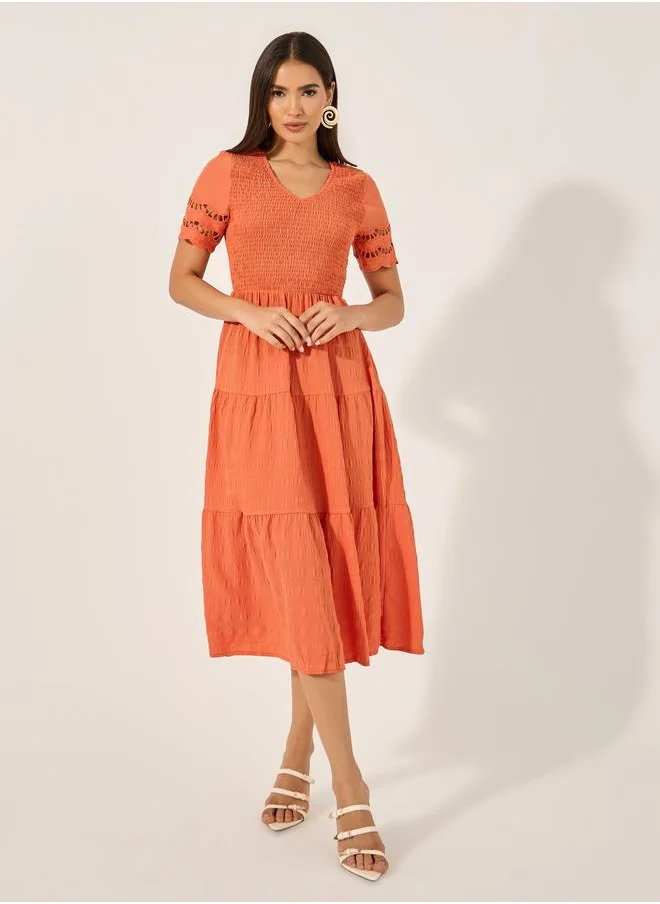 Take Two Tiered Orange Dress