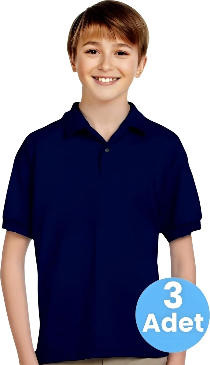 Tezzgelsin Boys Cotton Polo Collar T-Shirt Daily and School Uniform School T-Shirt