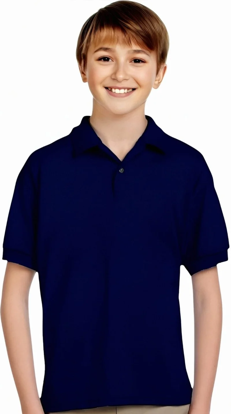 Tezzgelsin Boys Cotton Polo Collar T-Shirt Daily and School Uniform School T-Shirt