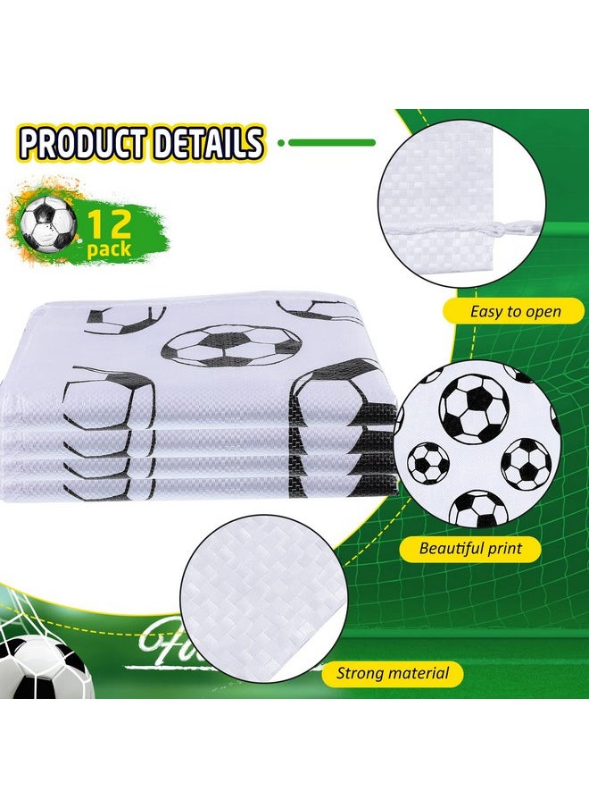 Cindeer - 12 Pcs Soccer Themed Potato Sack Race Bags Sports Themed Potato Sack Race Jumping Bags 40 X 20 Inches Sack Race Bags For Adults Kids Family Party Games And Activities Soccer Party Supplies - Image 1