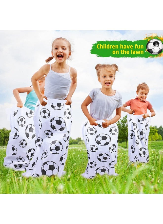 Cindeer - 12 Pcs Soccer Themed Potato Sack Race Bags Sports Themed Potato Sack Race Jumping Bags 40 X 20 Inches Sack Race Bags For Adults Kids Family Party Games And Activities Soccer Party Supplies - Image 1