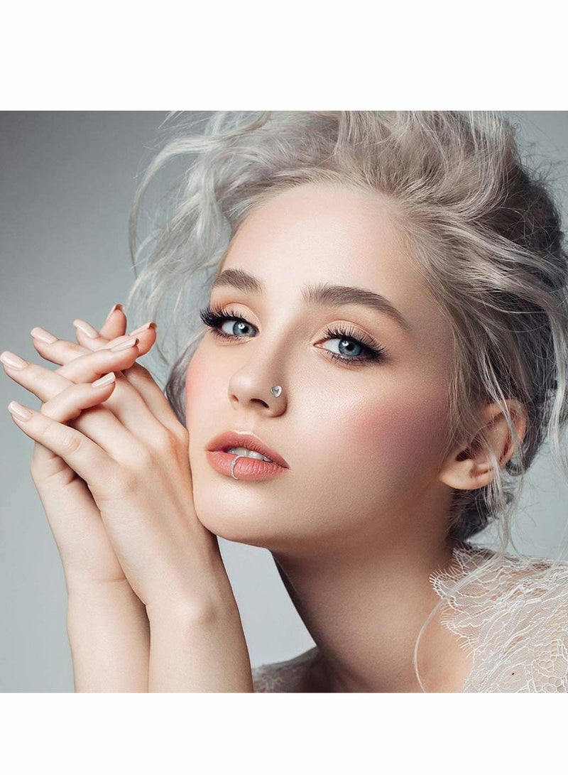 كابتن تيك 40 قطعة 20 جرام خواتم الأنف للنساء ثقب الأنف مجوهرات خواتم الأنف الذهبية الأطواق ترصيع الأنف المسمار للنساء والرجال - Image 5