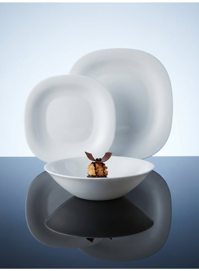 Luminarc Neo Carine 18 Piece Dinner Set includes 6 x 26cm Dinner Plates, 6 x 21cm Soup Plates, 6 x 19cm Dessert Plates, Tempered High Qualtiy Glass, Chip resistant, Microwave Safe - Image 5