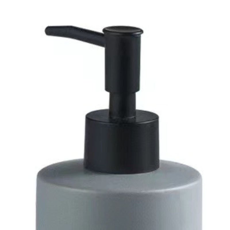 FabSeasons Solid Grey Ceramic Soap Dispenser for Kitchen/Bathroom, Ideal Bathroom Accessory, Practical & Decorative Tabletop Soap Dispenser, 350ML - Image 2
