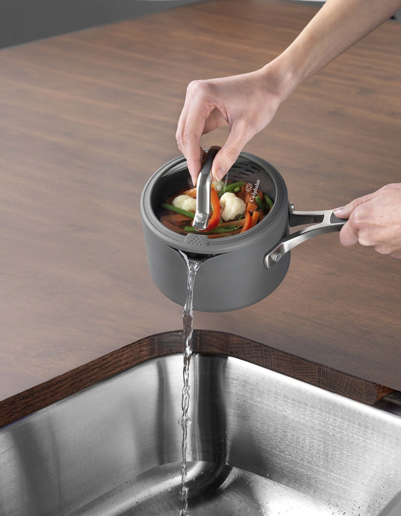 Calphalon قدر صلصة غير لاصق من كالفالون، 1 1/2 كوارت، أسود - Image 2