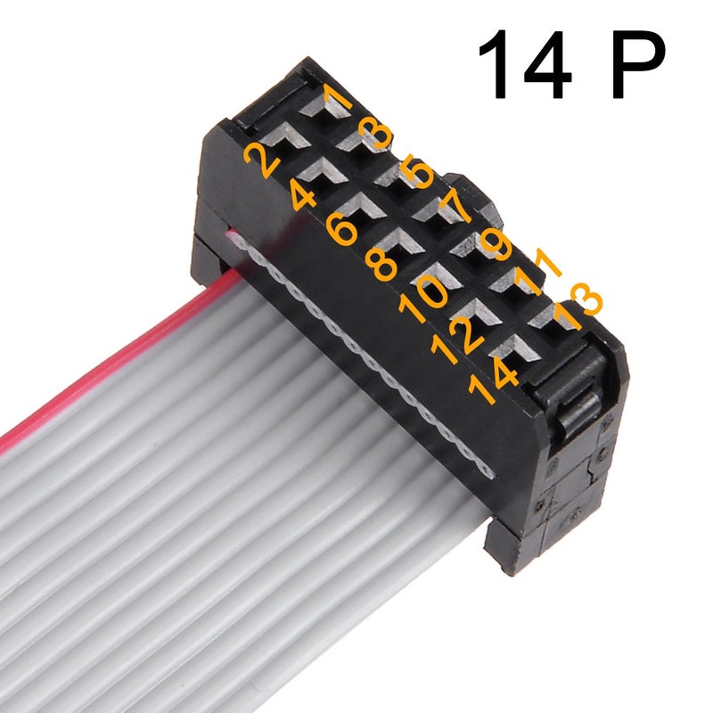 uxcell IDC 14 Pins Connector Flat Ribbon Cable Female Connector Length 30cm 2.54mm Pitch,5pcs - Image 3