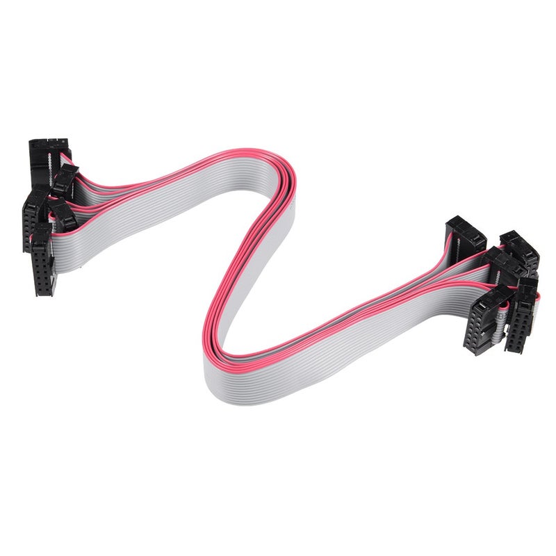 uxcell IDC 14 Pins Connector Flat Ribbon Cable Female Connector Length 30cm 2.54mm Pitch,5pcs - Image 1