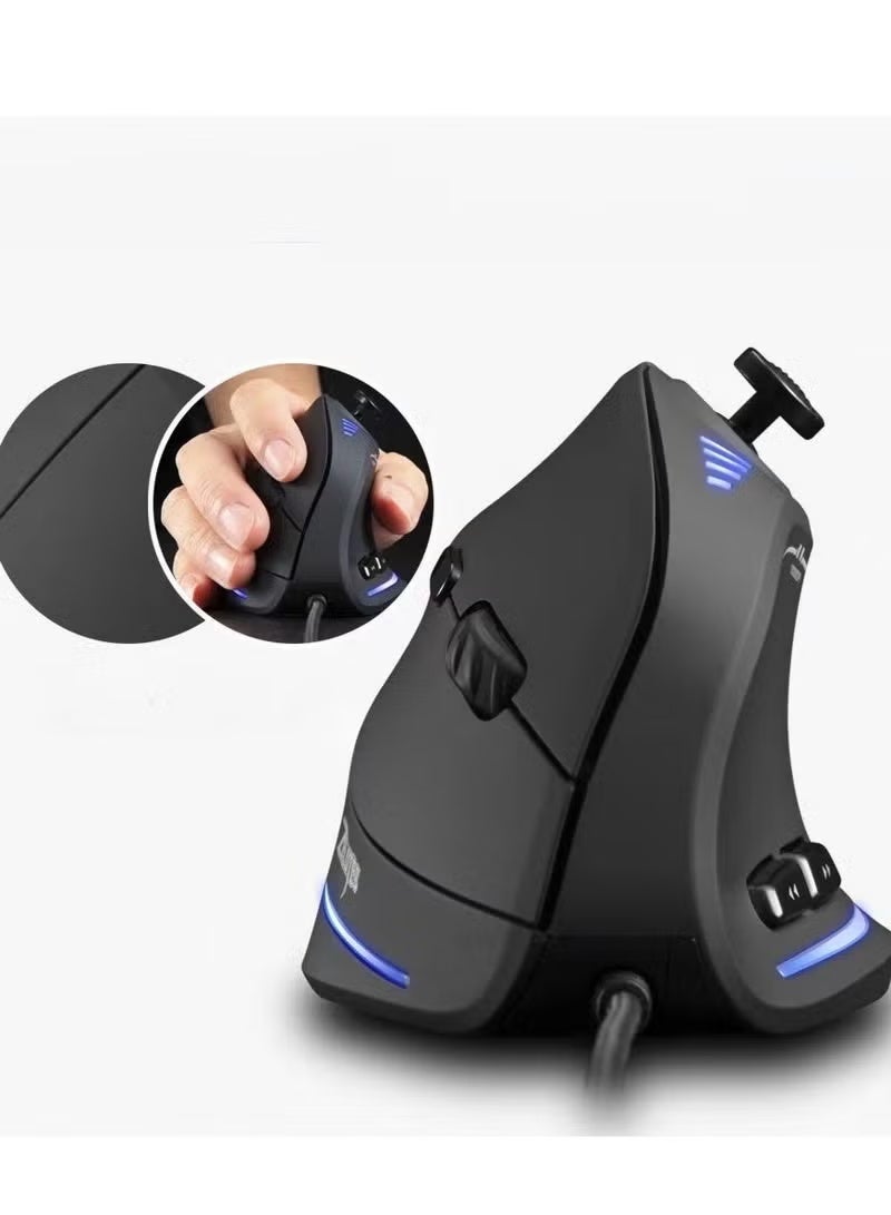 Wired Gaming Mouse with Joystick,10000DPI,11 Programmable Buttons,RGB,USB Optical Corded Vertical Ergonomic Mouse,Mice for Laptop,PC,Mac,Black - Image 1