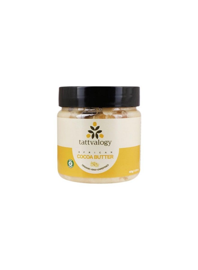 Tattvalogy African Cocoa Butter | Organic, Raw & Unrefined | Moisturizer | For Body Lotion, Stretch Marks, Lip Balms, DIY Creams & Moisturizer | Ideal For Men & Woman | In Plastic Jar - 100 GM - Image 1