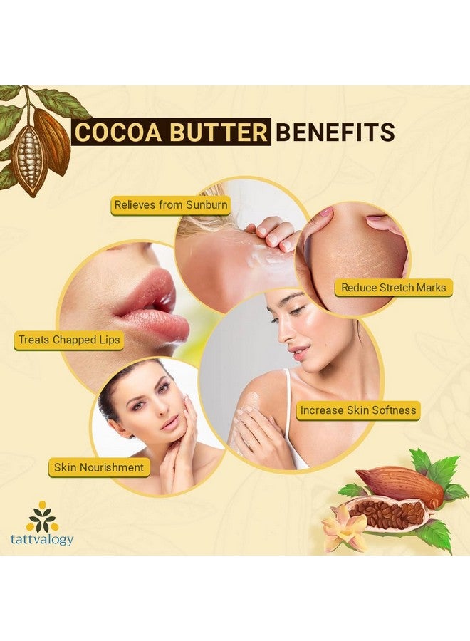 Tattvalogy African Cocoa Butter | Organic, Raw & Unrefined | Moisturizer | For Body Lotion, Stretch Marks, Lip Balms, DIY Creams & Moisturizer | Ideal For Men & Woman | In Plastic Jar - 100 GM - Image 5