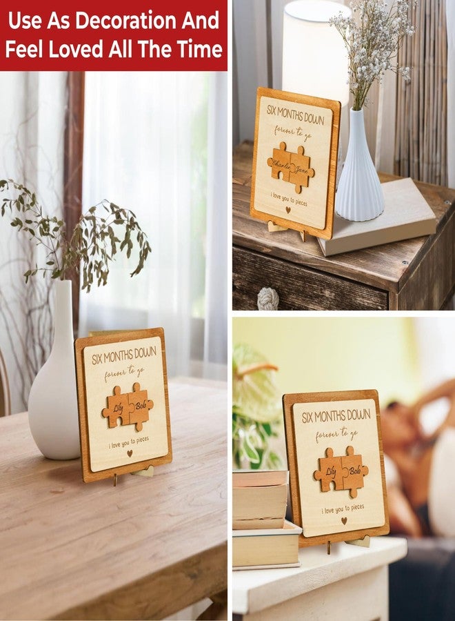 STOFINITY 6 Month Anniversary Wood Gifts for Boyfriend - 6 Month Anniversary Couple Gift for Girlfriend, Happy 6 Months Wedding Anniversary Wooden Gifts for Him Her - Image 5