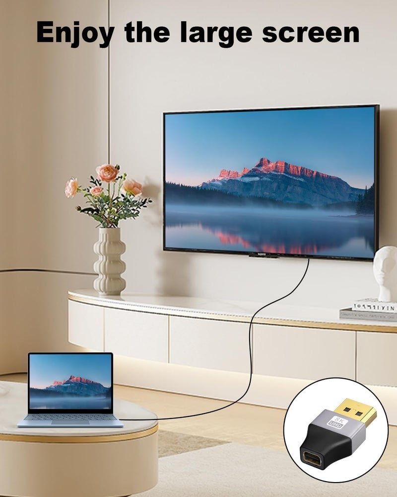 Tobo 8K DisplayPort to Mini DisplayPort Adapter, DP Male to Mini DP Female, 8K@60Hz UHD Video for Laptop, PC, Monitor, TV - Image 3