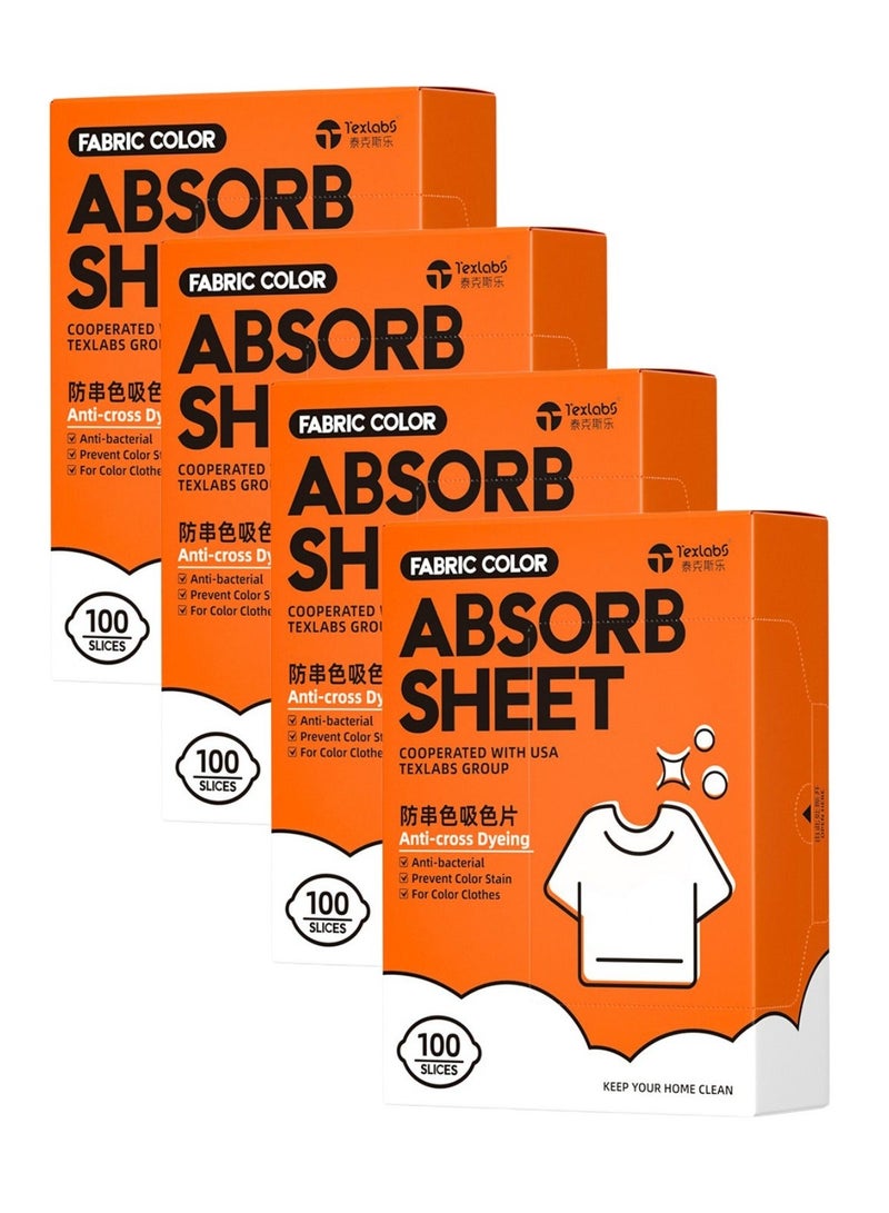 4-PACK Mixed Washing Of Clothes To Prevent Staining,Anti-cross Dyeing,Fabric Color Absorb Sheet 100PCS*4 - Image 1