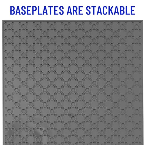 Strictly Briks Stackable Baseplates - 6 Pack Compatible with Lego & Major Brick Brands, 10 x 10 in with 32 x 32 Studs, Toy Building Plates Boards, Blue Grey Green - Image 3