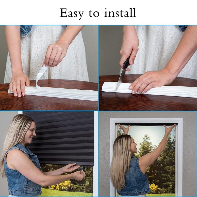 كيلا ستائر نوافذ مطوية، ستائر ورقية مطوية معتمة، ستائر غير منسوجة لتصفية الضوء، سهلة التركيب لغرف النوم والحمامات وغرف المعيشة والمطابخ - Image 3